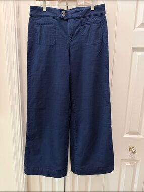 LOFT Navy Wide-Leg Flare Jeans